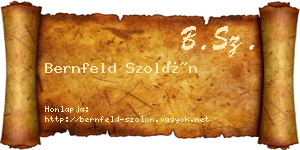 Bernfeld Szolón névjegykártya